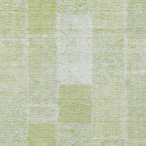 Homeroots 3' Artichoke Green And Ivory Patchwork Washable Area Rug For Indoor And Outdoor Spaces, Durable Design 3' X 5' Polyester 579301