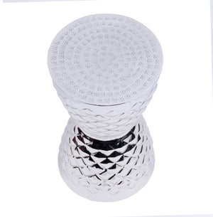 Hudson Round Metal Drum End Table 5793025 Silver Butler Specialty