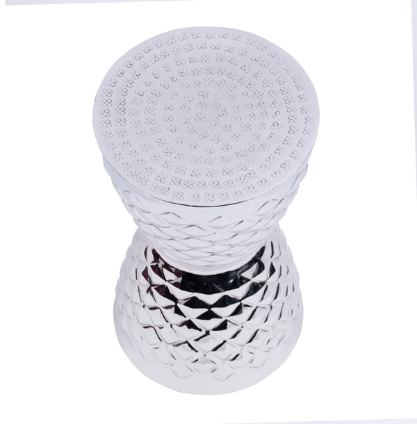 Hudson Round Metal Drum End Table 5793025 Silver Butler Specialty