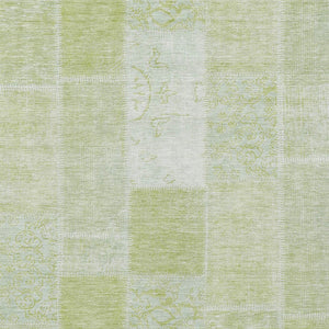 Homeroots 3' Artichoke Green And Ivory Patchwork Washable Area Rug For Indoor And Outdoor Spaces, Durable Design 9' X 12' Polyester 579305