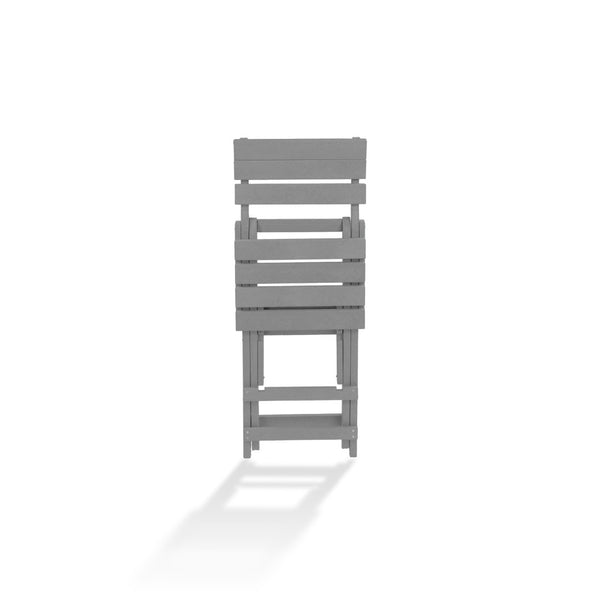 English Elm Harbor Point Recycled Hdpe Outdoor Folding Bar Stool Patio Deck All Season Seating Gray B2745P409648