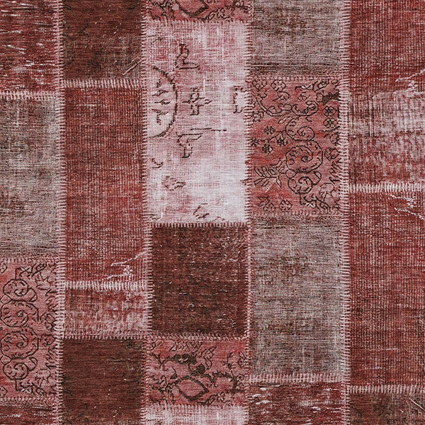 Homeroots 3' Artichoke Green And Ivory Patchwork Washable Area Rug For Indoor And Outdoor Spaces, Durable Design 5' X 8' Polyester 579326