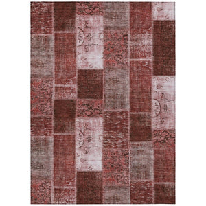 HomeRoots 9' Burgundy Merlot and Blush Patchwork Area Rug - Durable, Washable Design for Indoor or Outdoor Use 9' X 12' 579329