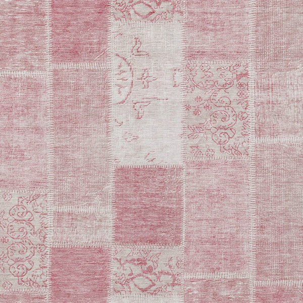 HomeRoots 5' Pink Blush and Ivory Patchwork Area Rug - Stylish, Durable, Washable for Indoor and Outdoor Use 10' X 14' 579342
