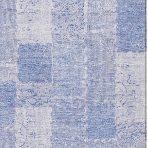 Homeroots 3' Artichoke Green And Ivory Patchwork Washable Area Rug For Indoor And Outdoor Spaces, Durable Design 9' X 12' Polyester 579359