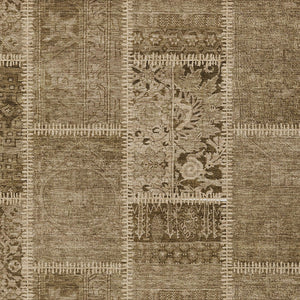 Homeroots 3' Brown And Beige Patchwork Washable Area Rug - Stylish, Durable, And Perfect For Indoor Or Outdoor Use 10' X 14' Polyester 579378