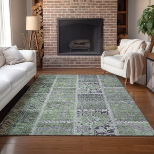 Homeroots 3' Brown And Beige Patchwork Washable Area Rug - Stylish, Durable, And Perfect For Indoor Or Outdoor Use 8' X 10' Polyester 579382