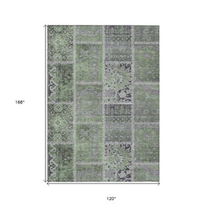 Homeroots 3' Brown And Beige Patchwork Washable Area Rug - Stylish, Durable, And Perfect For Indoor Or Outdoor Use 10' X 14' Polyester 579384