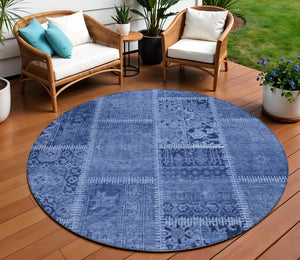 Homeroots 3' Brown And Beige Patchwork Washable Area Rug - Stylish, Durable, And Perfect For Indoor Or Outdoor Use 8' Round Polyester 579387