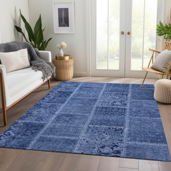Homeroots 3' Brown And Beige Patchwork Washable Area Rug - Stylish, Durable, And Perfect For Indoor Or Outdoor Use 10' X 14' Polyester 579390