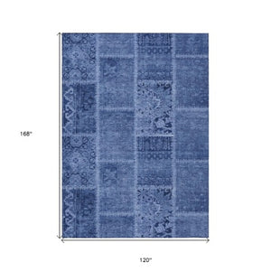 Homeroots 3' Brown And Beige Patchwork Washable Area Rug - Stylish, Durable, And Perfect For Indoor Or Outdoor Use 10' X 14' Polyester 579390