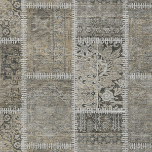 Homeroots 3' Brown And Beige Patchwork Washable Area Rug - Stylish, Durable, And Perfect For Indoor Or Outdoor Use 10' X 14' Polyester 579396
