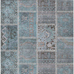Homeroots 3' Brown And Beige Patchwork Washable Area Rug - Stylish, Durable, And Perfect For Indoor Or Outdoor Use 8' X 10' Polyester 579400