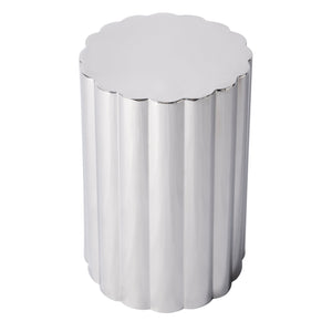 Butler Specialty Norwich Fluted Column Side Table - Elegant Stainless Steel Design For Contemporary Spaces Silver Stainless Steel 5794025-butler