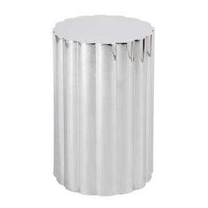 Butler Specialty Norwich Fluted Column Side Table - Elegant Stainless Steel Design For Contemporary Spaces Silver Stainless Steel 5794025-butler