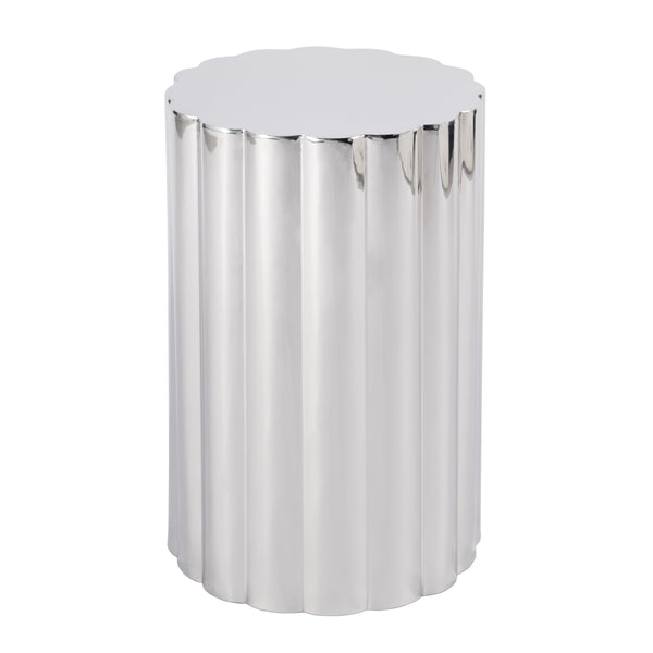 Butler Specialty Norwich Fluted Column Side Table - Elegant Stainless Steel Design For Contemporary Spaces Silver Stainless Steel 5794025-butler