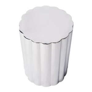 Butler Specialty Norwich Fluted Column Side Table - Elegant Stainless Steel Design For Contemporary Spaces Silver Stainless Steel 5794025-butler