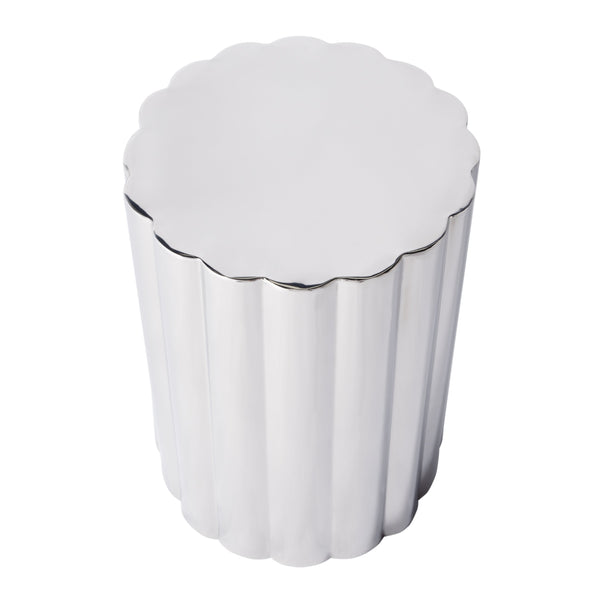 Butler Specialty Norwich Fluted Column Side Table - Elegant Stainless Steel Design For Contemporary Spaces Silver Stainless Steel 5794025-butler