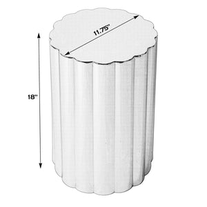 Butler Specialty Norwich Fluted Column Side Table - Elegant Stainless Steel Design For Contemporary Spaces Silver Stainless Steel 5794025-butler