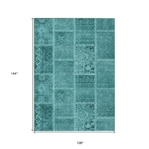 Homeroots 3' Brown And Beige Patchwork Washable Area Rug - Stylish, Durable, And Perfect For Indoor Or Outdoor Use 9' X 12' Polyester 579407