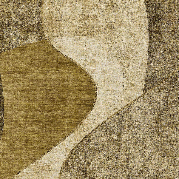 Homeroots 3' Denim Blue And Sky Blue Abstract Washable Area Rug For Indoor And Outdoor Versatile Spaces 8' X 10' Polyester 579418