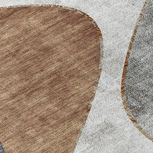 Homeroots 3' Denim Blue And Sky Blue Abstract Washable Area Rug For Indoor And Outdoor Versatile Spaces 8' Round Polyester 579423