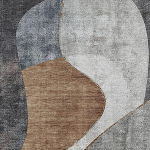 Homeroots 3' Denim Blue And Sky Blue Abstract Washable Area Rug For Indoor And Outdoor Versatile Spaces 10' X 14' Polyester 579426