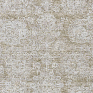 Homeroots 3' Artichoke Green Floral Washable Area Rug - Ideal For Indoor & Outdoor Spaces, Stain Resistant Design 3' X 5' Polyester 579433