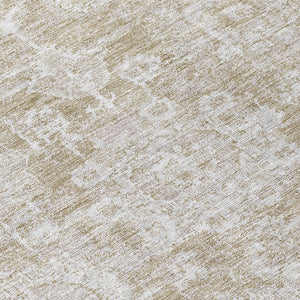 Homeroots 3' Artichoke Green Floral Washable Area Rug - Ideal For Indoor & Outdoor Spaces, Stain Resistant Design 8' Round Polyester 579435