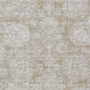 Homeroots 3' Artichoke Green Floral Washable Area Rug - Ideal For Indoor & Outdoor Spaces, Stain Resistant Design 9' X 12' Polyester 579437