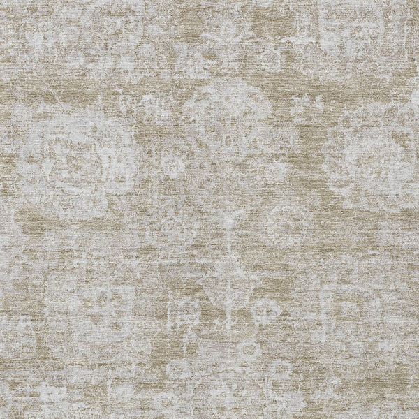 Homeroots 3' Artichoke Green Floral Washable Area Rug - Ideal For Indoor & Outdoor Spaces, Stain Resistant Design 9' X 12' Polyester 579437