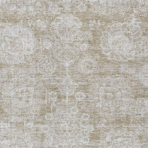 Homeroots 3' Artichoke Green Floral Washable Area Rug - Ideal For Indoor & Outdoor Spaces, Stain Resistant Design 10' X 14' Polyester 579438