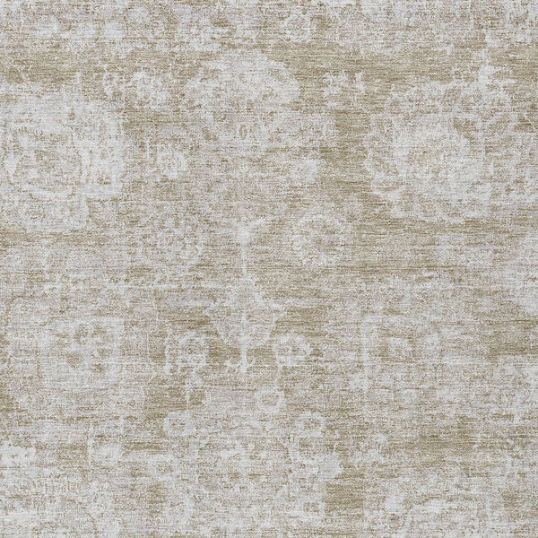 Homeroots 3' Artichoke Green Floral Washable Area Rug - Ideal For Indoor & Outdoor Spaces, Stain Resistant Design 10' X 14' Polyester 579438