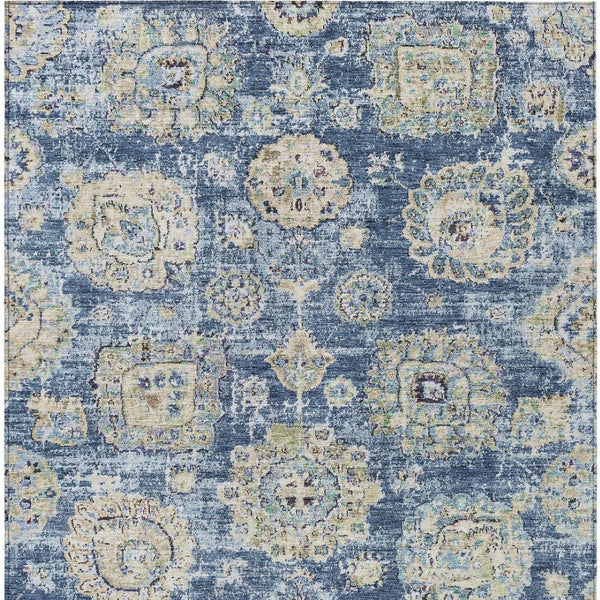 Homeroots 3' Artichoke Green Floral Washable Area Rug - Ideal For Indoor & Outdoor Spaces, Stain Resistant Design 3' X 5' Polyester 579439