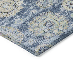 Homeroots 3' Artichoke Green Floral Washable Area Rug - Ideal For Indoor & Outdoor Spaces, Stain Resistant Design 5' X 8' Polyester 579440