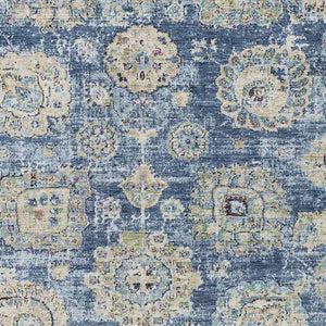 Homeroots 3' Artichoke Green Floral Washable Area Rug - Ideal For Indoor & Outdoor Spaces, Stain Resistant Design 5' X 8' Polyester 579440