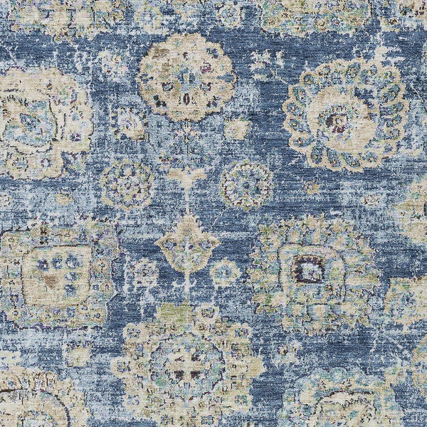 Homeroots 3' Artichoke Green Floral Washable Area Rug - Ideal For Indoor & Outdoor Spaces, Stain Resistant Design 5' X 8' Polyester 579440