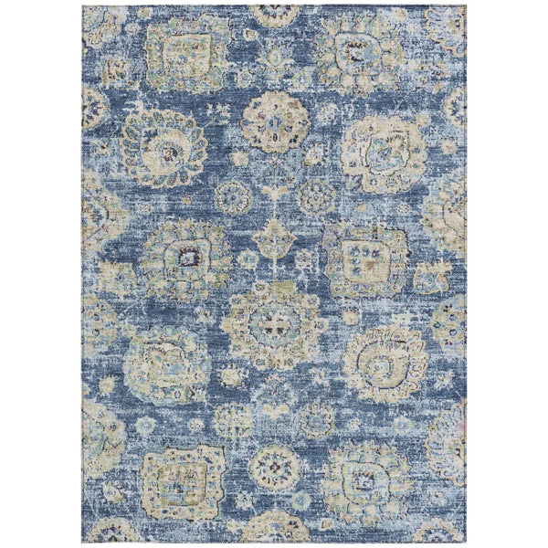 Homeroots 3' Artichoke Green Floral Washable Area Rug - Ideal For Indoor & Outdoor Spaces, Stain Resistant Design 9' X 12' Polyester 579443
