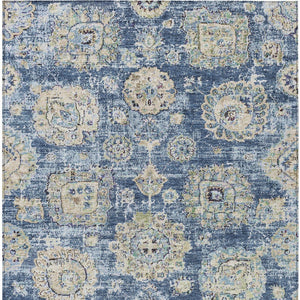 Homeroots 3' Artichoke Green Floral Washable Area Rug - Ideal For Indoor & Outdoor Spaces, Stain Resistant Design 9' X 12' Polyester 579443