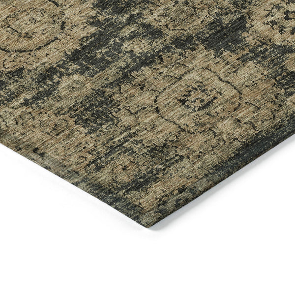 Homeroots 3' Artichoke Green Floral Washable Area Rug - Ideal For Indoor & Outdoor Spaces, Stain Resistant Design 5' X 8' Polyester 579446