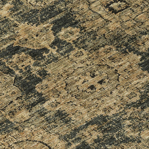 Homeroots 3' Artichoke Green Floral Washable Area Rug - Ideal For Indoor & Outdoor Spaces, Stain Resistant Design 8' Round Polyester 579447