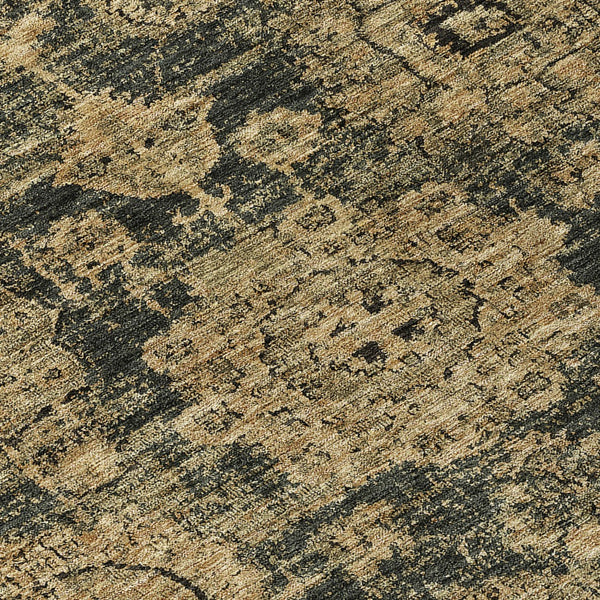 Homeroots 3' Artichoke Green Floral Washable Area Rug - Ideal For Indoor & Outdoor Spaces, Stain Resistant Design 8' Round Polyester 579447