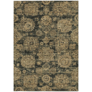 Homeroots 3' Artichoke Green Floral Washable Area Rug - Ideal For Indoor & Outdoor Spaces, Stain Resistant Design 8' X 10' Polyester 579448
