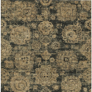 Homeroots 3' Artichoke Green Floral Washable Area Rug - Ideal For Indoor & Outdoor Spaces, Stain Resistant Design 9' X 12' Polyester 579449