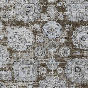 Homeroots 3' Artichoke Green Floral Washable Area Rug - Ideal For Indoor & Outdoor Spaces, Stain Resistant Design 8' X 10' Polyester 579454