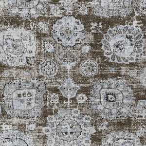 Homeroots 3' Artichoke Green Floral Washable Area Rug - Ideal For Indoor & Outdoor Spaces, Stain Resistant Design 9' X 12' Polyester 579455