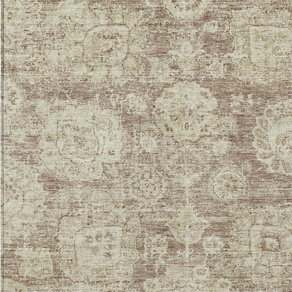 Homeroots 3' Artichoke Green Floral Washable Area Rug - Ideal For Indoor & Outdoor Spaces, Stain Resistant Design 3' X 5' Polyester 579463