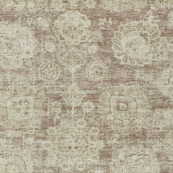 Homeroots 3' Artichoke Green Floral Washable Area Rug - Ideal For Indoor & Outdoor Spaces, Stain Resistant Design 5' X 8' Polyester 579464