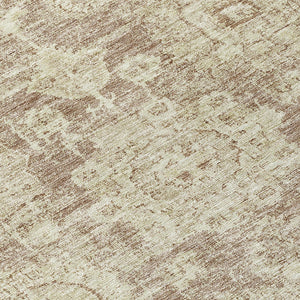 Homeroots 3' Artichoke Green Floral Washable Area Rug - Ideal For Indoor & Outdoor Spaces, Stain Resistant Design 8' Round Polyester 579465