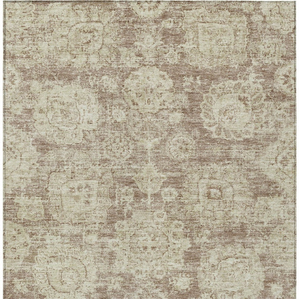 Homeroots 3' Artichoke Green Floral Washable Area Rug - Ideal For Indoor & Outdoor Spaces, Stain Resistant Design 8' X 10' Polyester 579466